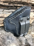 IWB Leather Holster with Monoblock Clip for Glock 43x