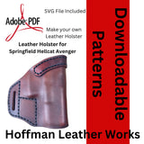 Avenger Style Leather Working Pattern for Hellcat Holster PDF W/SVG