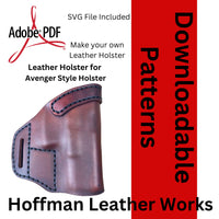 Avenger Style Leather Working Pattern for Glock 19 Holster PDF W/SVG