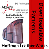 Avenger Style Leather Working Pattern for Glock 19 Holster PDF W/SVG