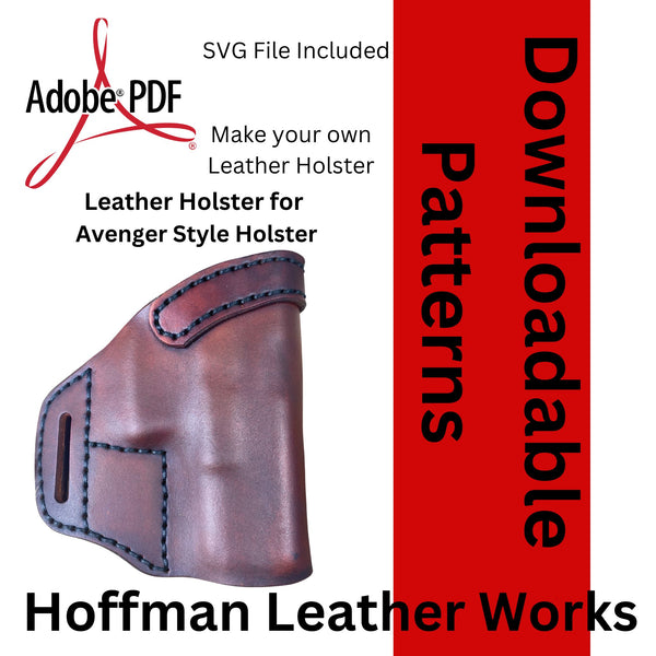 Avenger Style Leather Working Pattern for Glock 19 Holster PDF W/SVG