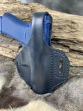Leather Thumb Break OWB Holster Pattern for Glock 19.  Make your own leather Holster for your Glock 19.