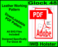 Leather Working Pattern for Glock 48 IWB Holster PDF W/SVG