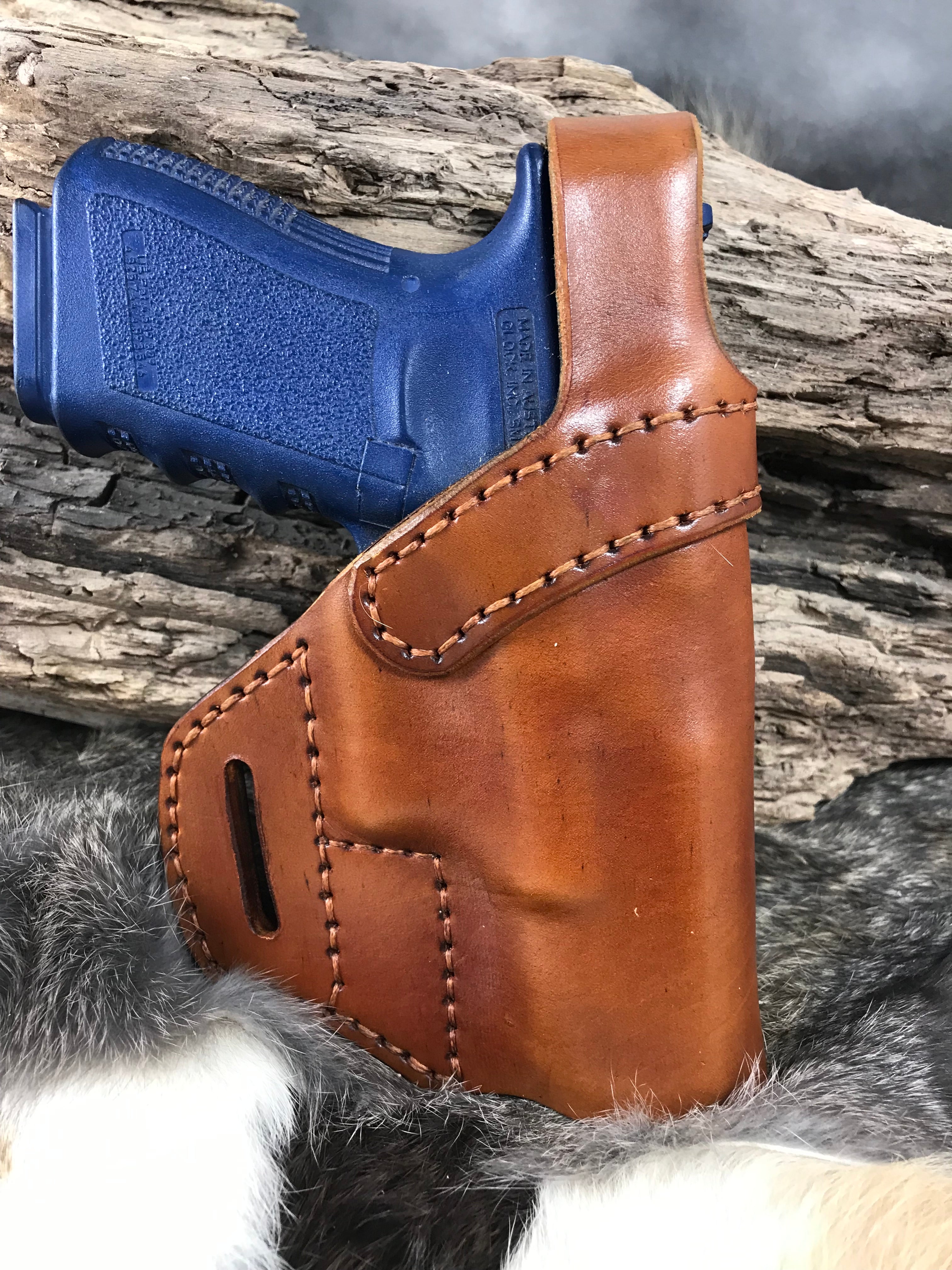 Avenger style leather holster fits Sig Sauer P365 X-Macro Thumb