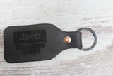 Leather Jeep Keychain, Laser Etched FOB, Handmade - Hoffmann Leather Works