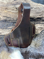 Leather Holster Pancake style leather holster with Thumb Break fits Glock 19