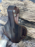 Leather Holster Pancake style leather holster with Thumb Break fits Glock 19